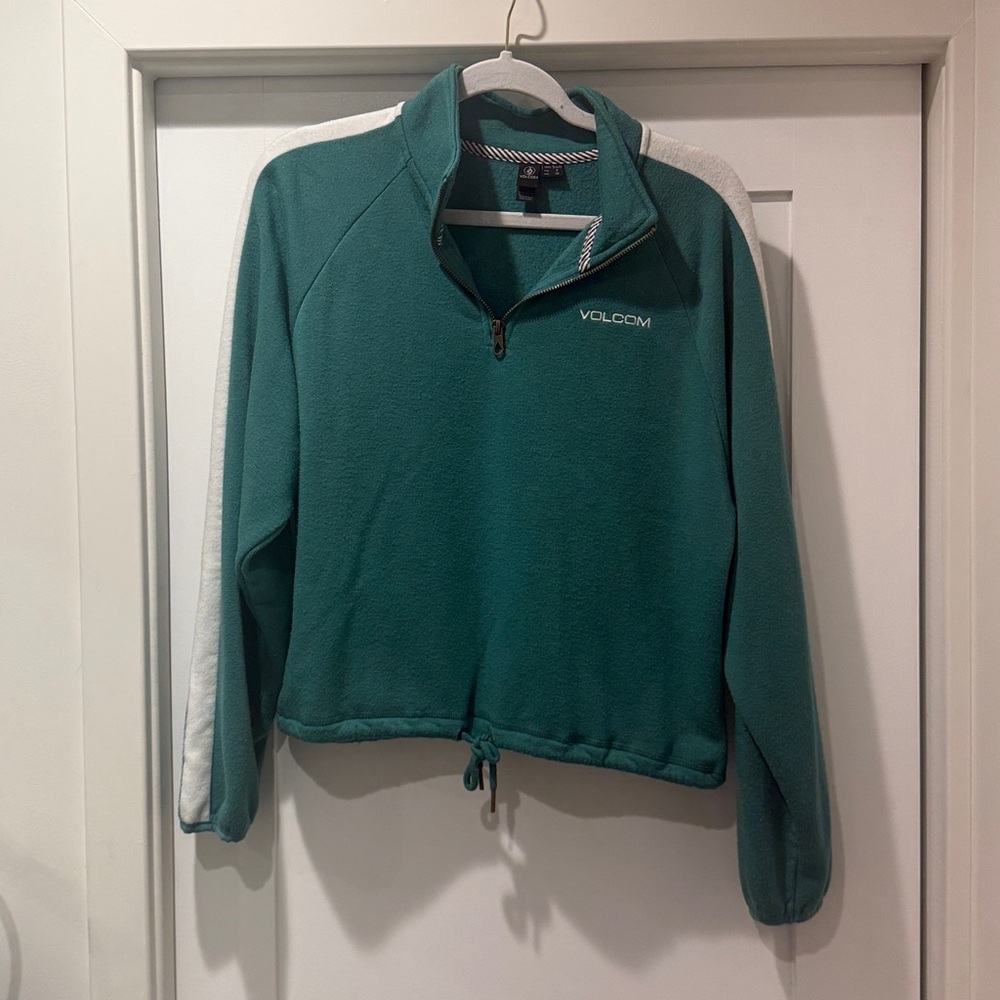 Volcom Teal Quarter-Zip Sweatshirt